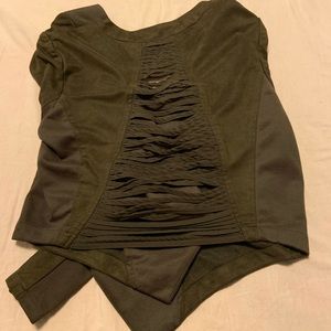 Olive/army green cropped overlay jacket